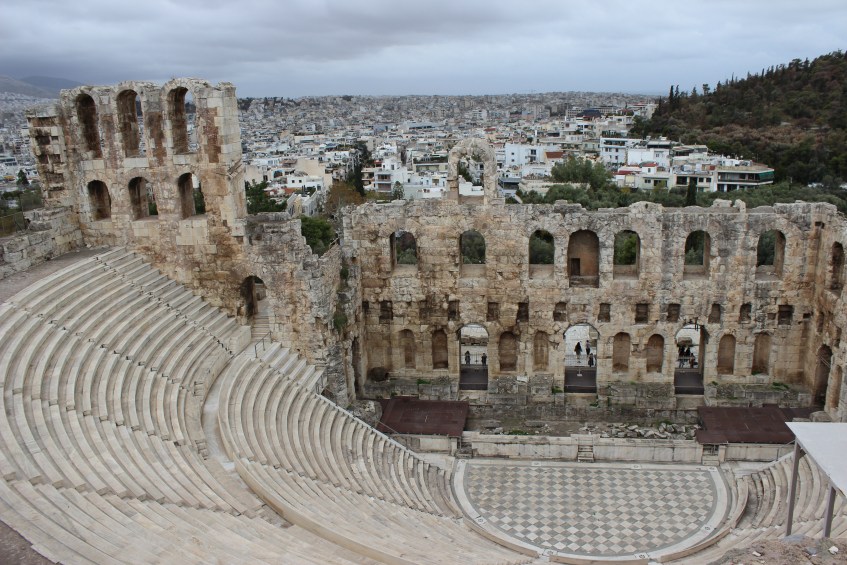 Odeon of Herodes Atticus with the view of the city behind