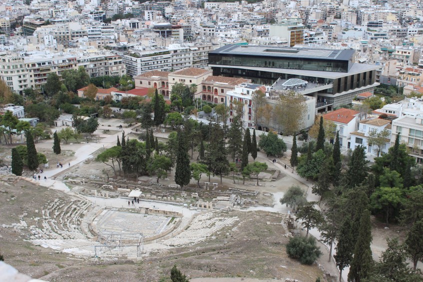 Theatre of Dionysus with the view of the city behind