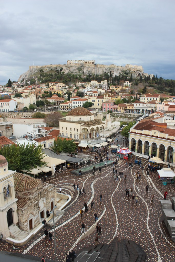 View of Monastiraki and Acropolis in background
