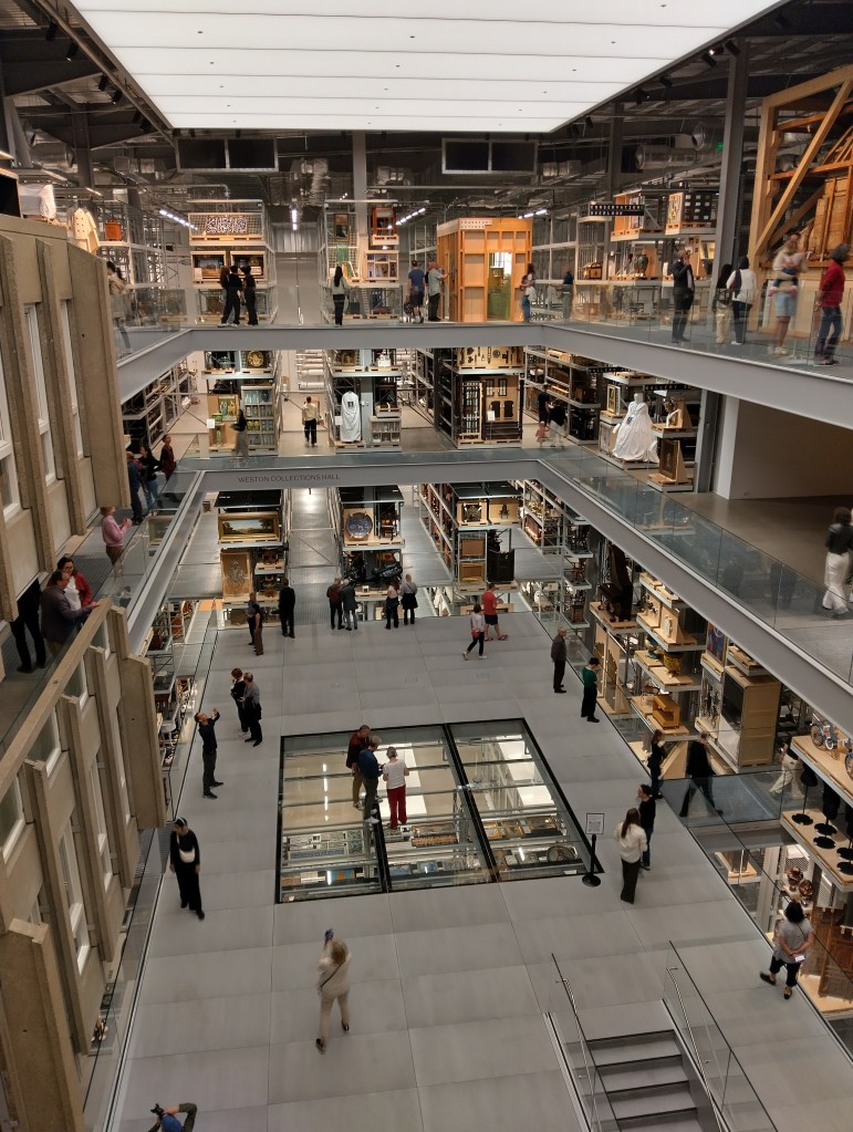 V&A East storehouse, showing 3 floors of items